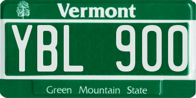 VT license plate YBL900