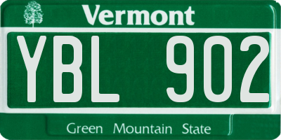 VT license plate YBL902