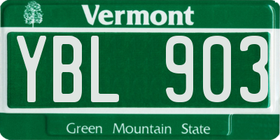 VT license plate YBL903