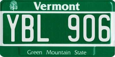 VT license plate YBL906