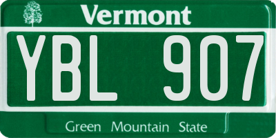 VT license plate YBL907