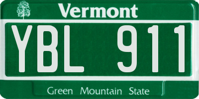 VT license plate YBL911