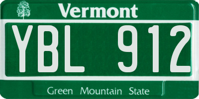 VT license plate YBL912
