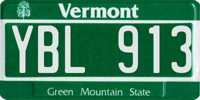 VT license plate YBL913