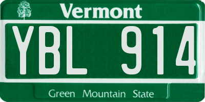 VT license plate YBL914