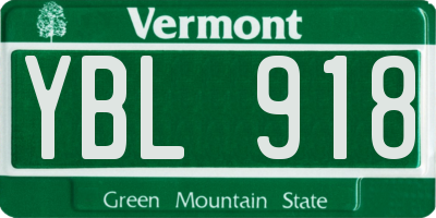 VT license plate YBL918