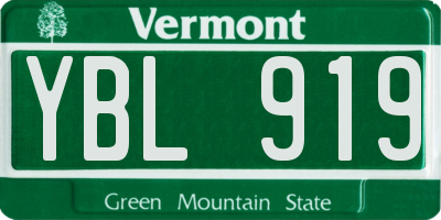 VT license plate YBL919