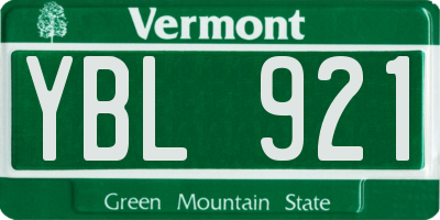 VT license plate YBL921