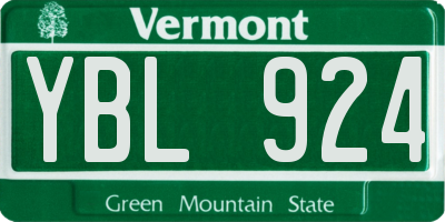 VT license plate YBL924