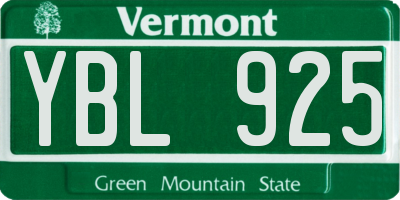 VT license plate YBL925