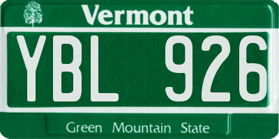 VT license plate YBL926