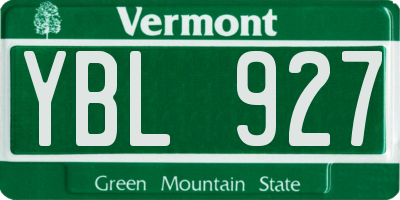 VT license plate YBL927