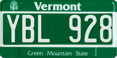 VT license plate YBL928