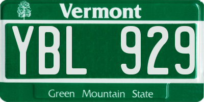 VT license plate YBL929