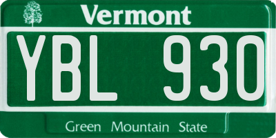 VT license plate YBL930