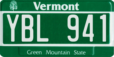 VT license plate YBL941
