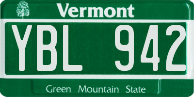 VT license plate YBL942