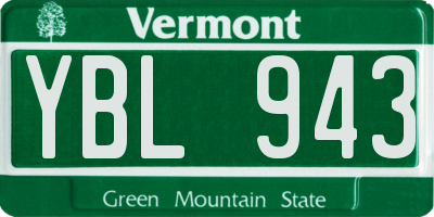VT license plate YBL943
