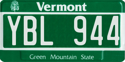 VT license plate YBL944
