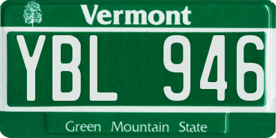 VT license plate YBL946