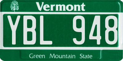 VT license plate YBL948
