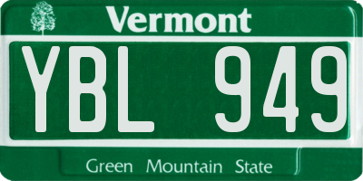 VT license plate YBL949