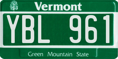 VT license plate YBL961