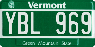 VT license plate YBL969