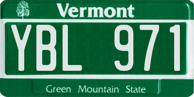VT license plate YBL971