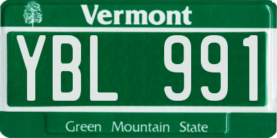 VT license plate YBL991