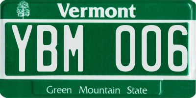 VT license plate YBM006