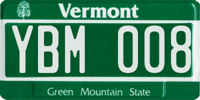 VT license plate YBM008