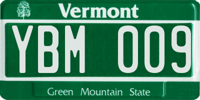 VT license plate YBM009
