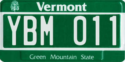 VT license plate YBM011