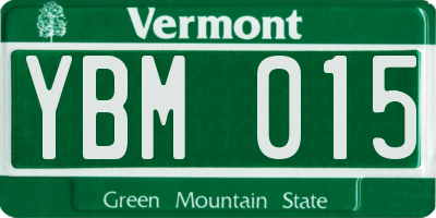 VT license plate YBM015