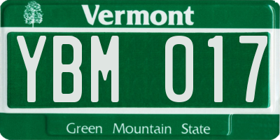 VT license plate YBM017