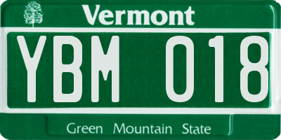 VT license plate YBM018