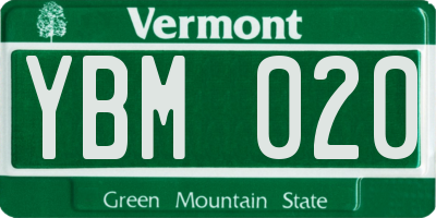 VT license plate YBM020
