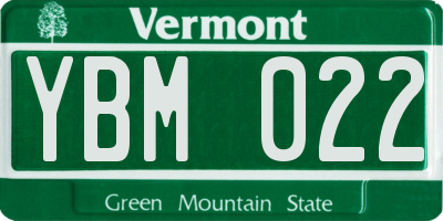 VT license plate YBM022