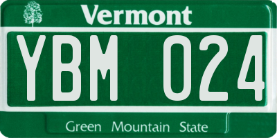 VT license plate YBM024
