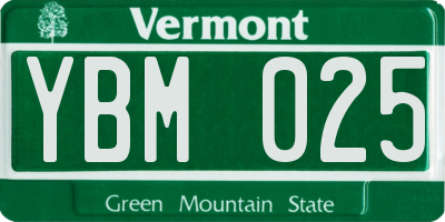 VT license plate YBM025