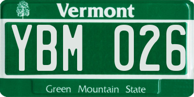 VT license plate YBM026