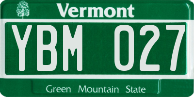 VT license plate YBM027