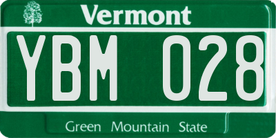 VT license plate YBM028
