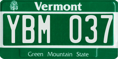 VT license plate YBM037