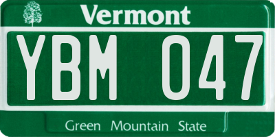 VT license plate YBM047