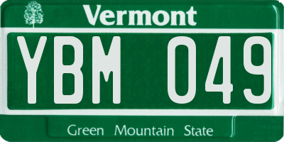 VT license plate YBM049