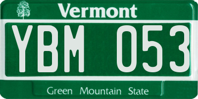 VT license plate YBM053