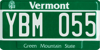 VT license plate YBM055