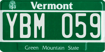 VT license plate YBM059